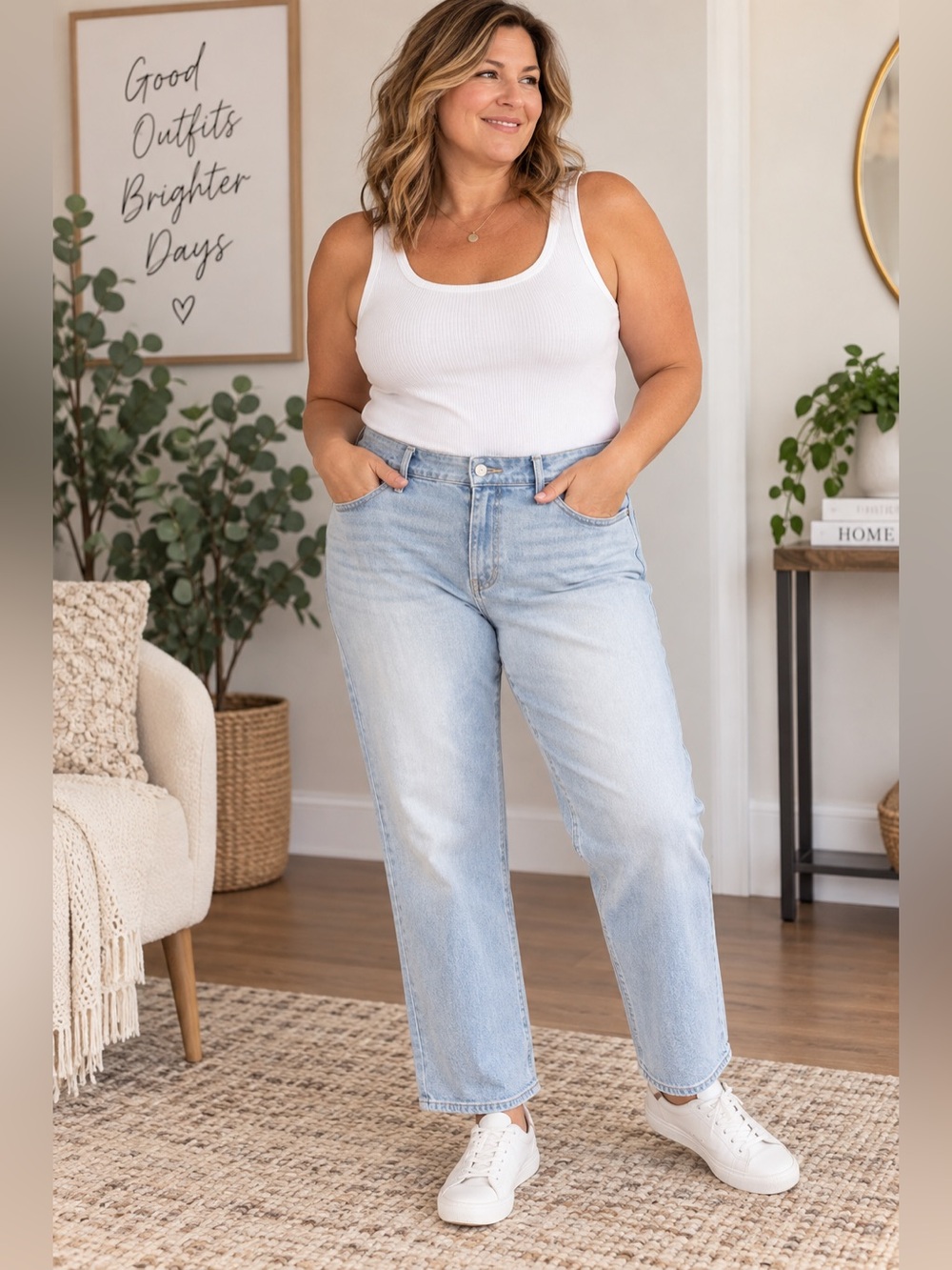Old Navy Petite Straight Leg Jeans in Light Blue
